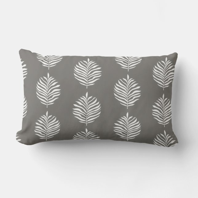 Coastal Palm Leaf Pattern Foghorn Throw Pillow Lendenkissen (Vorderseite)
