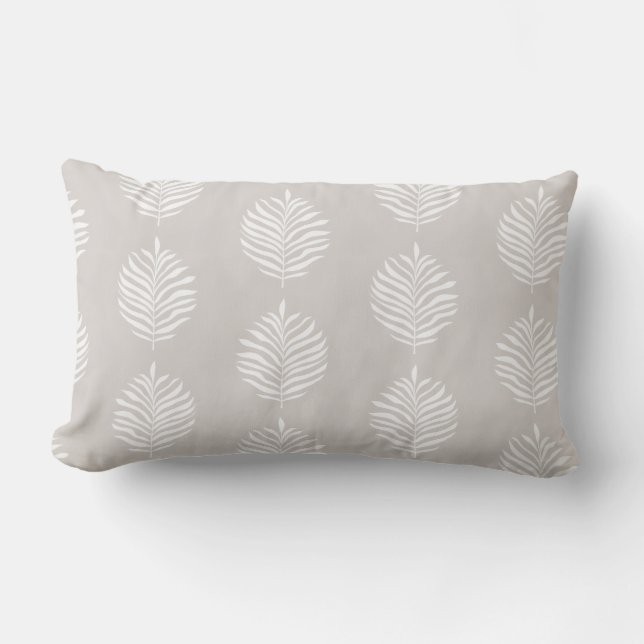 Coastal Palm Leaf Pattern White Sand Lendenkissen (Vorderseite)