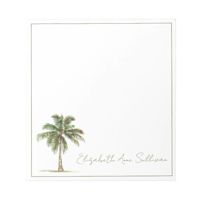 Coastal Palm Tree Personalized Notizblock (Vorderseite)