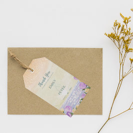 Coastal Purple Beach Floral Wedding Thank You Geschenkanhänger