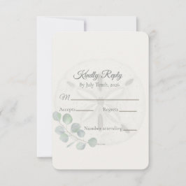 Coastal Sand Dollar Wedding  RSVP Karte