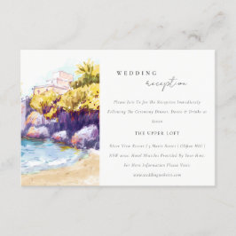 Coastal Sand Rock Beach Seascape Hochzeitsempfang Begleitkarte