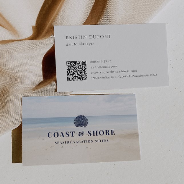 Coastal Seashell Brand Logo Visitenkarte (Von Creator hochgeladen)