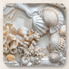 Coastal Seashell Coasters Getränkeuntersetzer
