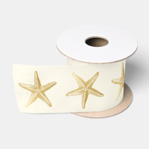 Coastal Seashell Hochzeit Thema Gold Elfenbein Sta Satinband