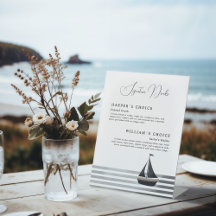Coastal Segelboot Unterschrift Getränke Hochzeitsm