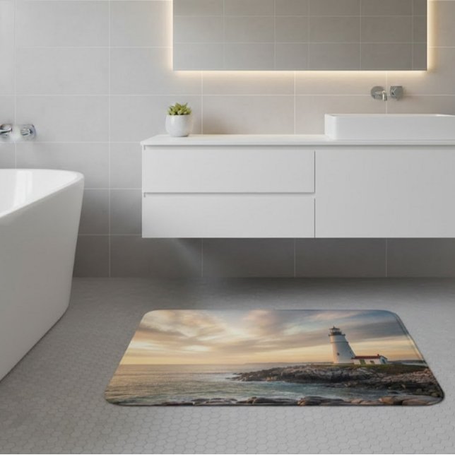 Coastal Serenity Lighthouse Bath Mat Badematte (Von Creator hochgeladen)