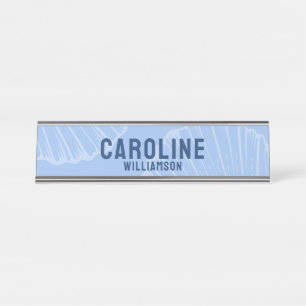 Coastal Simple Modern nautical marine Blue Seashel Schreibtischnamensplakette