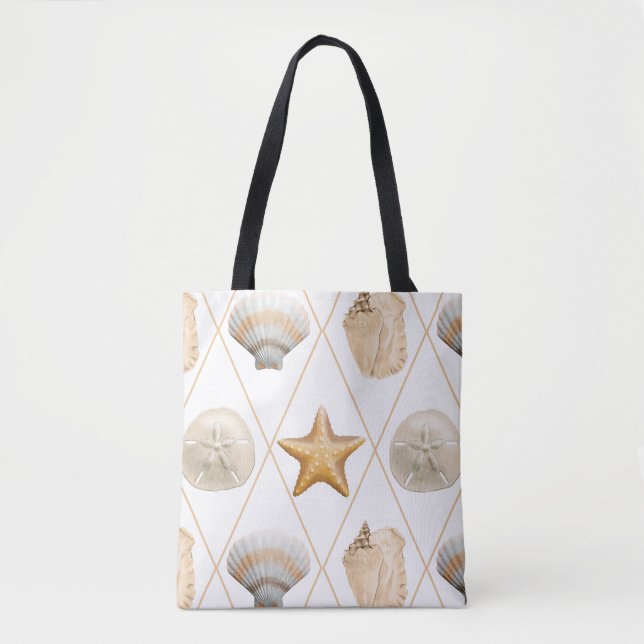 Coastal Starfish and Seashells Tasche (Vorderseite)