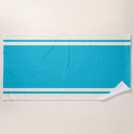 Coastal Stripe Beach Towel - Turquoise & Cream Strandtuch
