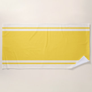 Coastal Stripe Beach Towel - Yellow & Cream Strandtuch