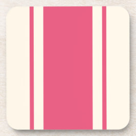 Coastal Stripe Coaster - Raspberry & Cream Getränkeuntersetzer