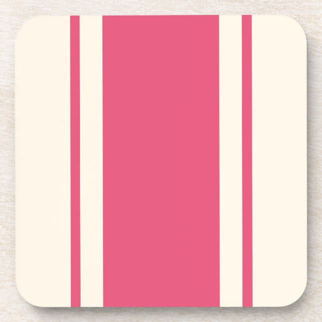 Coastal Stripe Coaster - Raspberry & Cream Getränkeuntersetzer (Vorderseite)
