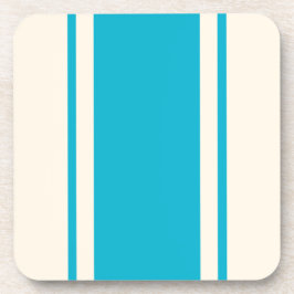 Coastal Stripe Coaster - Turquoise & Cream Getränkeuntersetzer