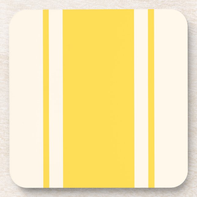 Coastal Stripe Coaster - Yellow & Cream Getränkeuntersetzer (Vorderseite)