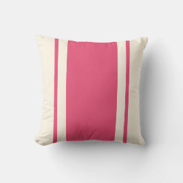 Coastal Stripe Throw Pillow – Raspberry & Cream Kissen