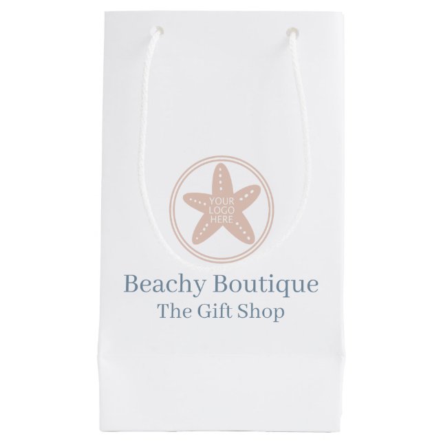 Coastal Style Ihr Logo Elegantes Strandgeschäft Kleine Geschenktüte (Vorderseite)