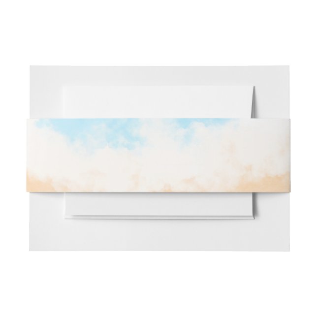 Coastal Themed Wedding Blue und Sandy Brown Einladungsbanderole (Vorderseite Beispiel)
