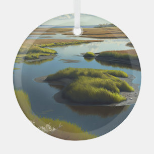 Coastal Tranquility Ornament Aus Glas