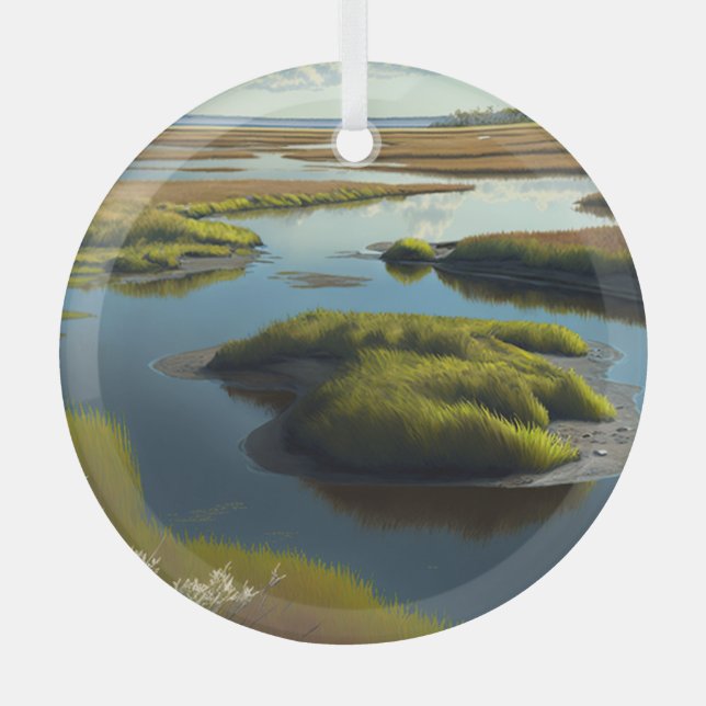Coastal Tranquility Ornament Aus Glas (Vorderseite)