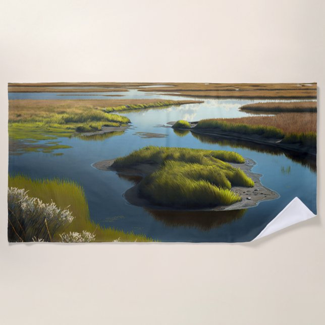 Coastal Tranquility Strandtuch (Vorderseite)