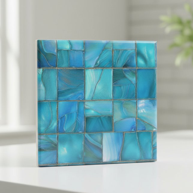 Coastal Turquoise Glass Mosaic Fliese (Von Creator hochgeladen)