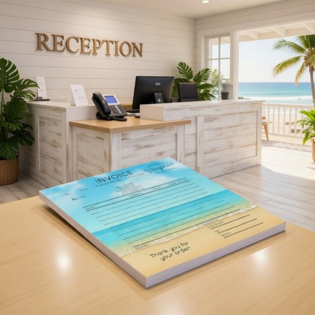Coastal Vacation Property Receipt Pad Notizblock (Von Creator hochgeladen)