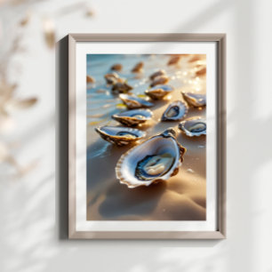 Coastal Wall Art Austern Muscheln an der Küste Poster