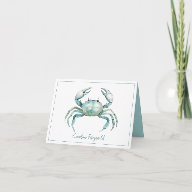 Coastal Watercolor Crab Personalized (Vorderseite)