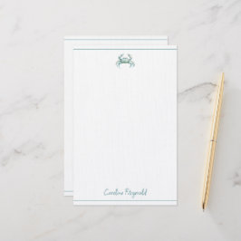 Coastal Watercolor Crab Personalized Briefpapier