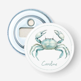 Coastal Watercolor Crab Personalized Flaschenöffner