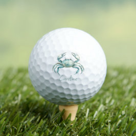 Coastal Watercolor Crab Personalized Golfball