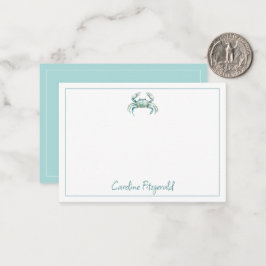 Coastal Watercolor Crab Personalized Mitteilungskarte