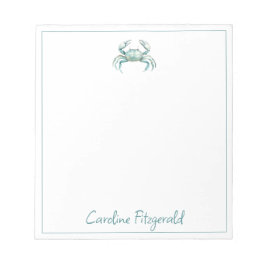 Coastal Watercolor Crab Personalized Notizblock