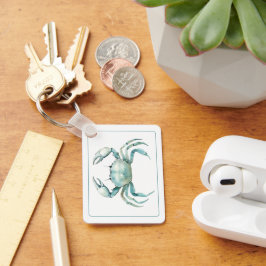 Coastal Watercolor Crab Personalized Schlüsselanhänger
