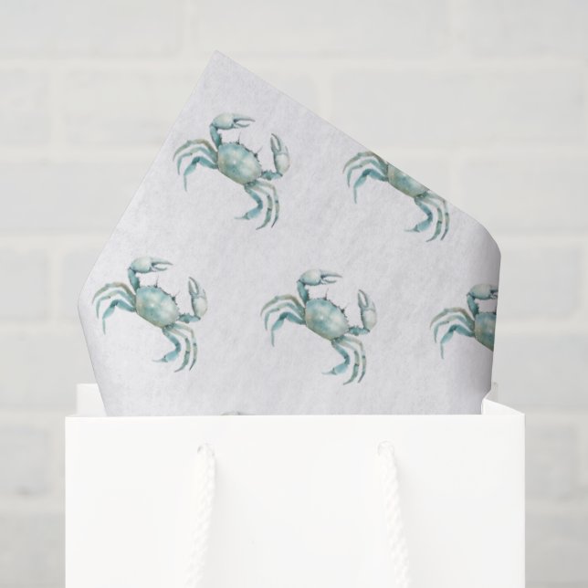 Coastal Watercolor Crab Seidenpapier (Geschenktüte)