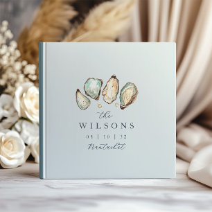 Coastal Watercolor Oyster Wedding Gästebuch