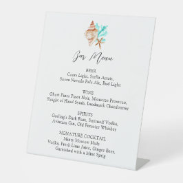 Coastal Wedding Bar Menu Elegant Script Drink List Sockelschild