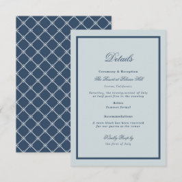 Coastal Wedding Dusty Blue Classic Details Card Begleitkarte