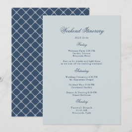 Coastal Wedding Dusty Blue Classic Itinerary Card Einladung