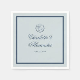 Coastal Wedding Dusty Blue Classic Napkin Serviette