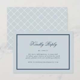 Coastal Wedding Dusty Blue Classic Online RSVP Begleitkarte
