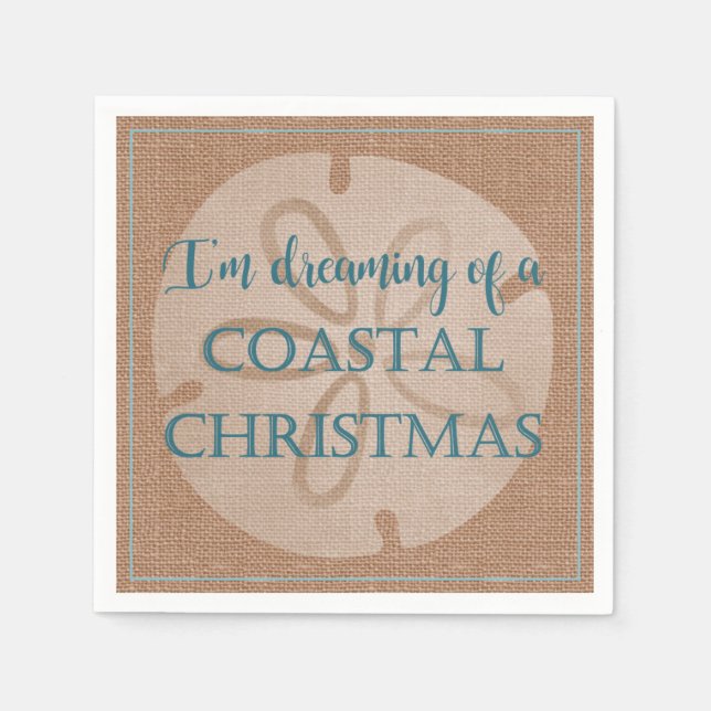 Coastal Weihnachtszeitung Cocktail Napkin Serviette (Vorderseite)