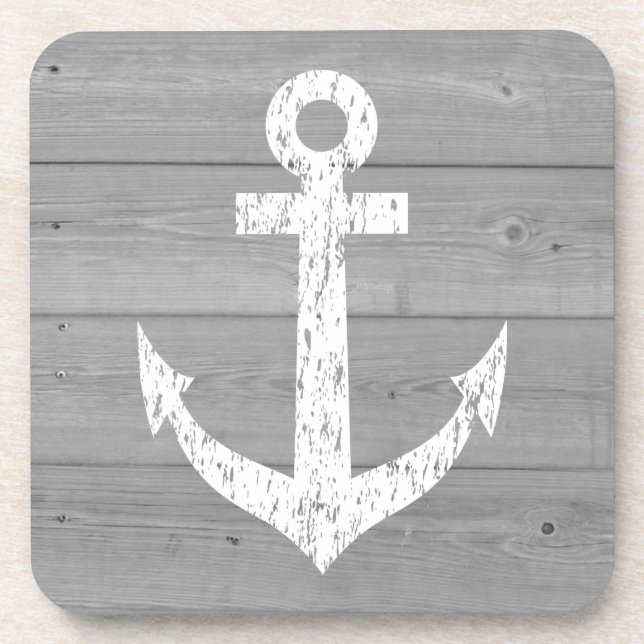 Coaster aus Holz mit Anker Untersetzer (Vorderseite)