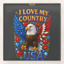 Coaster Design: I Love My Country - USA Glasuntersetzer