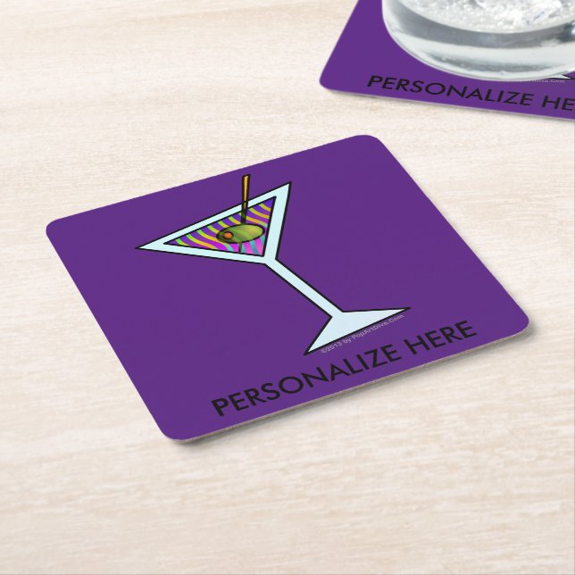 COASTERS - MARTINI DESIGN RECHTECKIGER PAPPUNTERSETZER (angewinkelt)