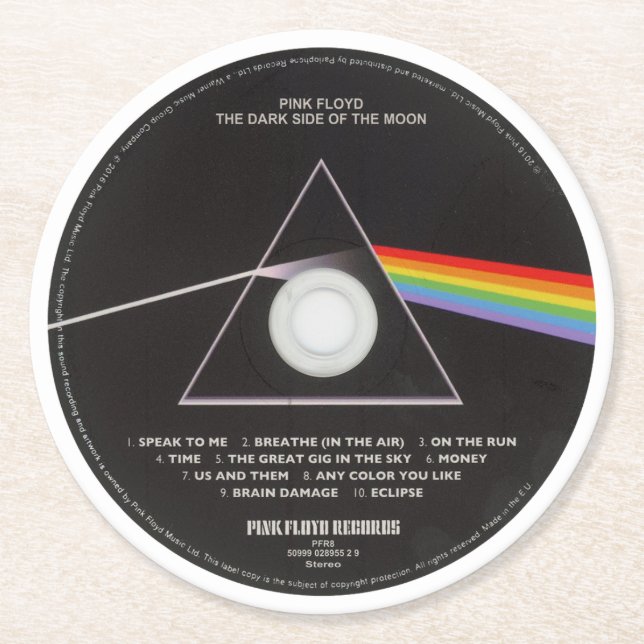 Coasters - Pink Floyd Dark Side Runder Pappuntersetzer (Vorderseite)