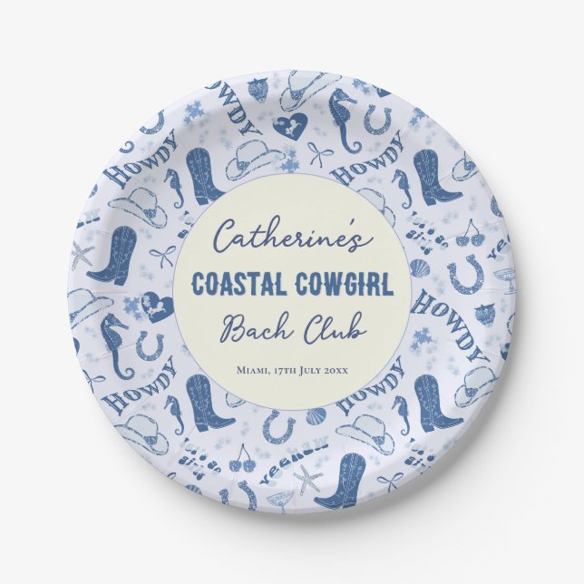 Coastgirl Bach Club Fun Muster Pappteller (Vorderseite)