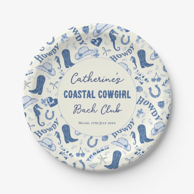 Coastgirl Bach Club Fun Muster Pappteller (Vorderseite)