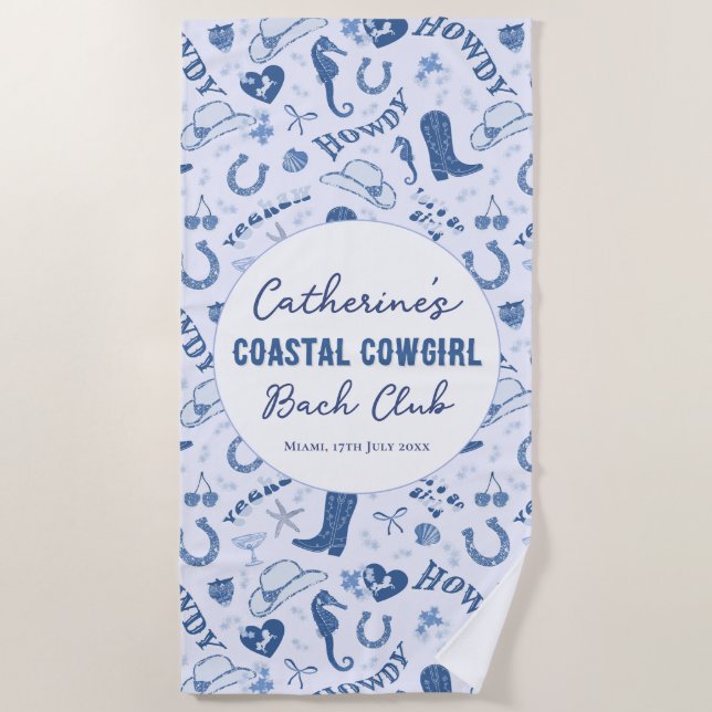 Coastgirl Bach Club Fun Muster Strandtuch (Vorderseite)